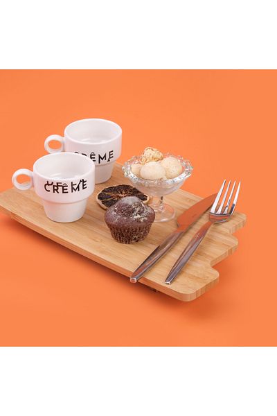 Evidea Kitchen Creme 2-Piece Espresso Cup - Cream / Black - 105 ml