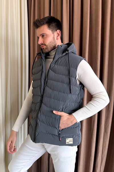 ModaPlaza Men's Hooded Puffer Vest