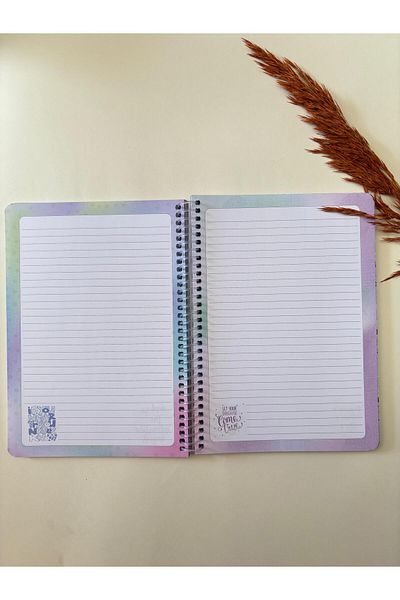 Adalinhome Atakids Lizy Striped Spiral School Notebook |   12 X 15cm |   100 Sheets