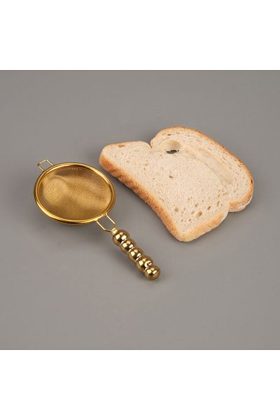 AROW Steel Tea Strainer - Gold