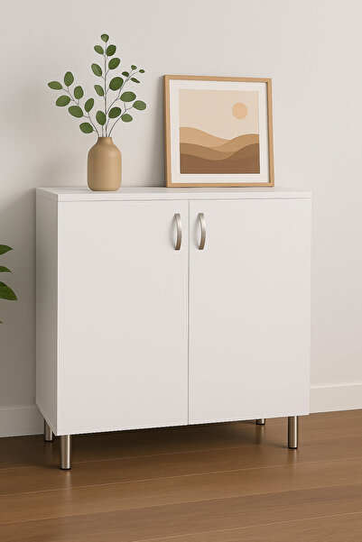 BBF Furniture Çift Kapaklı Ayakkabılık – Modern Tasarım, Raflı Dolap