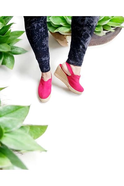 GokceKundura06 Espadrile de in cu toc pană de 8 cm