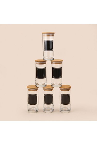 Rakle Joy 6-Piece Spice Rack Set - Black / Brown