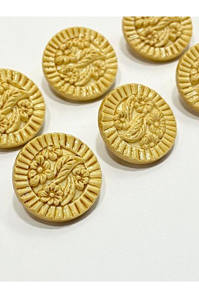 karantuhafiye Vintage Style Italian Button / Set of 6 / 2913 / 2.5 cm