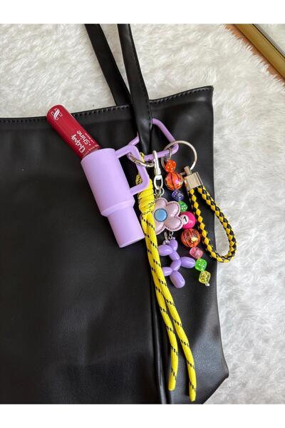 Z&M COLLECTION BAG SHOPPİNG Çanta Yanına Ayıcıklı/ Kedili/ Dudak Balm Koymalık Stanley/ Çikolatalı/ Terlikli Charm