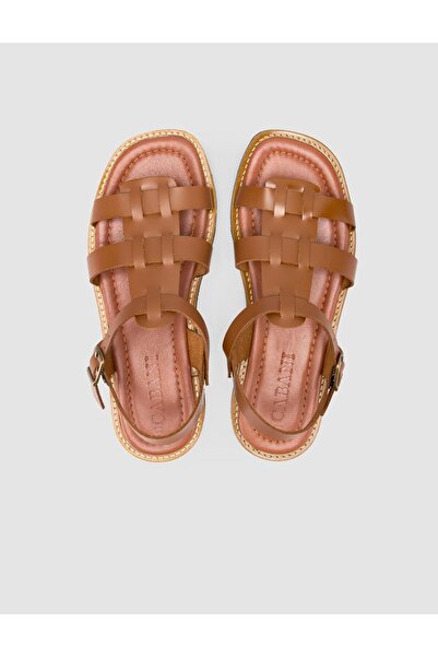 Cabani 100% Genuine Leather Tan Women's Sandals