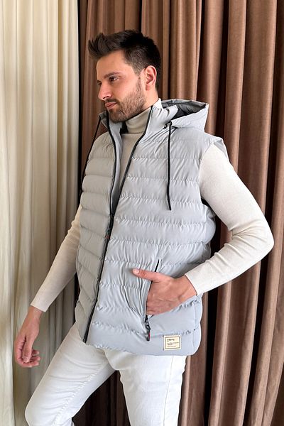 ModaPlaza Men's Hooded Puffer Vest