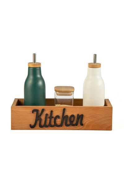Lizzy Kitchen Written Wooden Box Kitchen Organizer