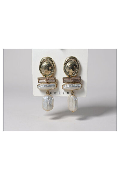 DİLANCA TAKI أقراط ذهبية بتصميم متدلي باللؤلؤ - خياران مختلفان من الألوان للإكسسوارات النسائية