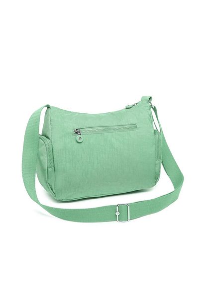 SMART BAGS Светлозелена дамска чанта за рамо с нагънати крака - SMB1115