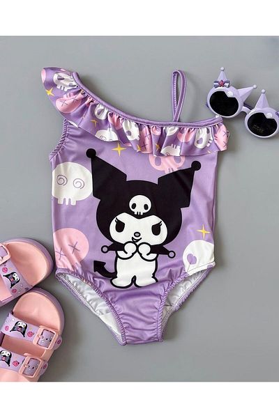 KOKOŞ BEBEK Kuromi Swimsuit-Towel Set 2 Pieces