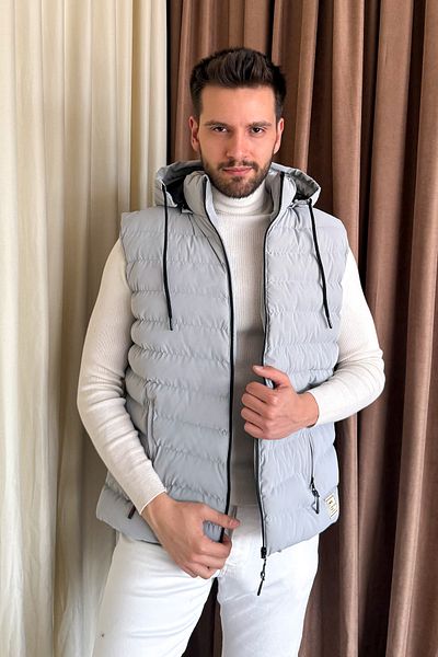 ModaPlaza Men's Hooded Puffer Vest