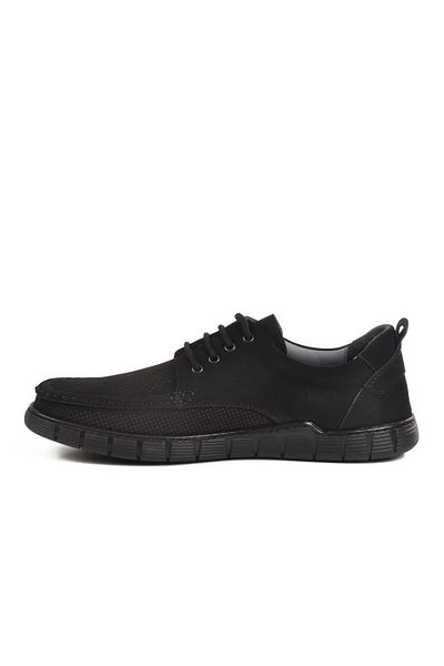 WALKWAY Black Nubuck Genuine Leather Men's Casual Shoes 995-1 m