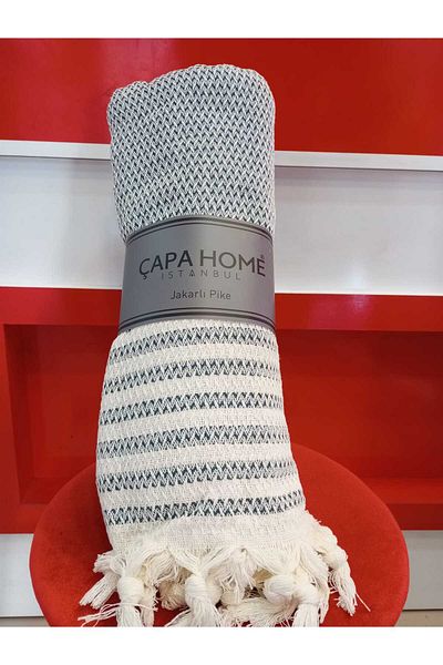 Çapa Home Premium Quality Non-Slip Non-Burning Cotton Multi-Purpose Authentic Bohemian Seat Cover Both Pique 180X240