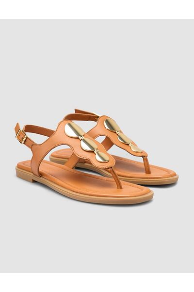 Cabani 100% Genuine Leather Tan Women's Sandals