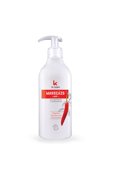 Dr. Kelen Cremă de masaj, anticelulitică, hrănitoare, emolientă, hidratantă, Hot, Dr.Kelen, 500 ml