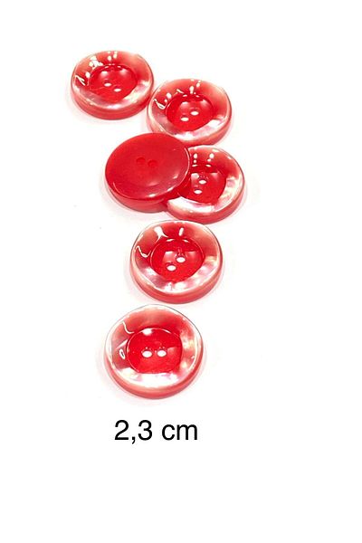 karantuhafiye Mother of Pearl Button / Italian Mother of Pearl Button /2911/ Red / 2.3 cm
