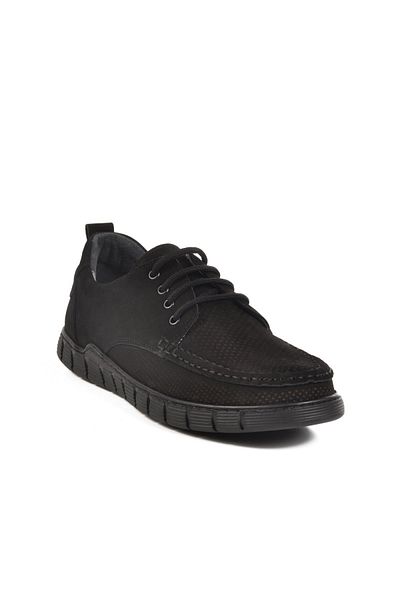WALKWAY Black Nubuck Genuine Leather Men's Casual Shoes 995-1 m