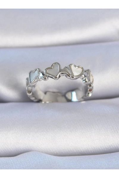 ÖNKÜTAKI In Row Heart Adjustable Gold and Silver Color Ring