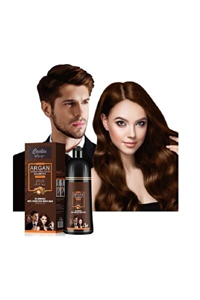 Cecilia شامبو صبغ بزيت الأرغان بني غامق 420 مل