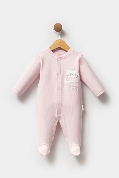 Bebitof Cute Crowned Cat Patterned Cotton Baby Romper
