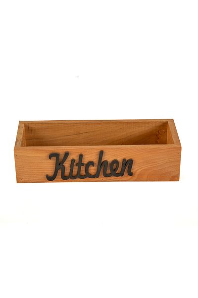 Lizzy Kitchen Written Wooden Box Kitchen Organizer