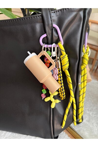 Z&M COLLECTION BAG SHOPPİNG Çanta Yanına Ayıcıklı/ Kedili/ Dudak Balm Koymalık Stanley/ Çikolatalı/ Terlikli Charm