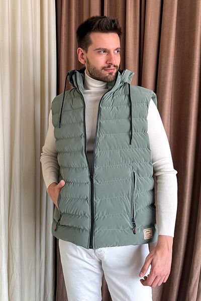 ModaPlaza Men's Hooded Puffer Vest