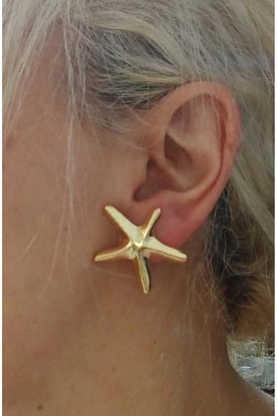 mos&more 6 Piece, Starfish, Heart Stylish Lightweight Women's Earrings, Gold