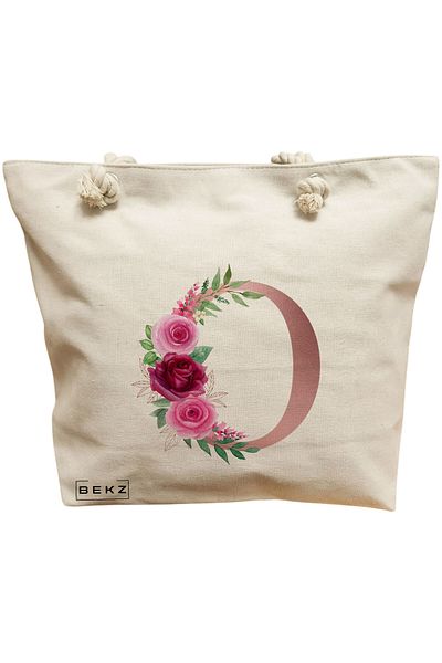 BEKZ Textile Bag With Zipper, Tote Bag, Don’t Forget To Bee Awesome Pattern 38 X 34.5 Cm, ​​White, ®