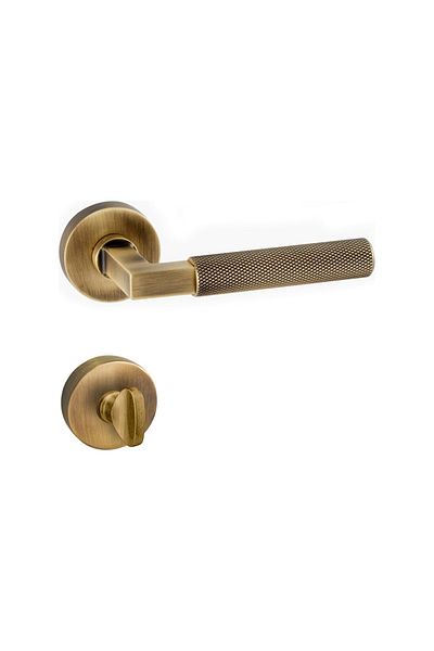 EYMEN YAPI Doğanlar Bt Luxury Rosette Wc Door Handle Olifka (Antique Yellow)