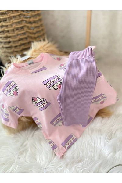 cacakids Cake Printed Girl's Double Set