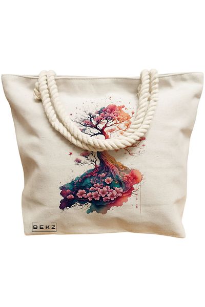 BEKZ Textile Bag With Zipper, Tote Bag, Model Labubu 15 38 X 34.5 Cm, ​​White, ®