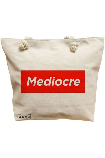 BEKZ Textile Bag With Zipper, Tote Bag, Model Read Books Be Kind Stay Weird 2 38 X 34.5 Cm, ​​White, Bek