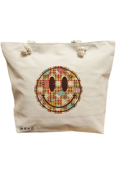 BEKZ Textile Bag With Zipper, Tote Bag, Bull Sheet Model 38 X 34.5 Cm, ​​White, ®