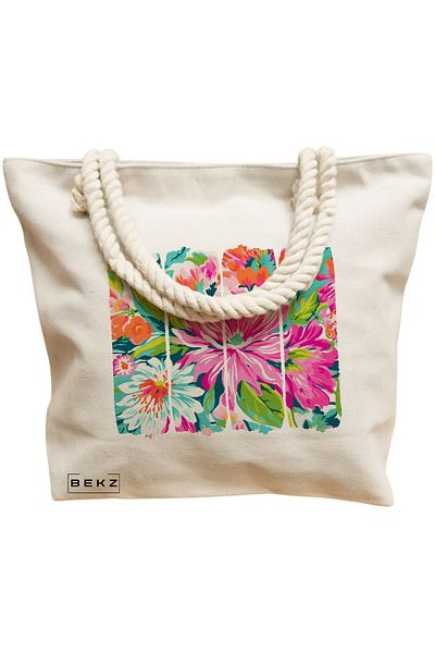 BEKZ Textile Bag With Zipper, Tote Bag, Model Labubu 25 38 X 34.5 Cm, ​​White, ®