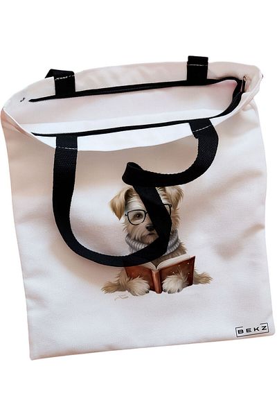 BEKZ Textile Bag With Zipper, Yoga Tote Bag 4, 38x34.5 Cm, ​​White, ®