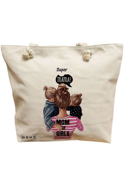 BEKZ Beach bag, Super Mama model, 40x51 cm, Cream, BEKZ®