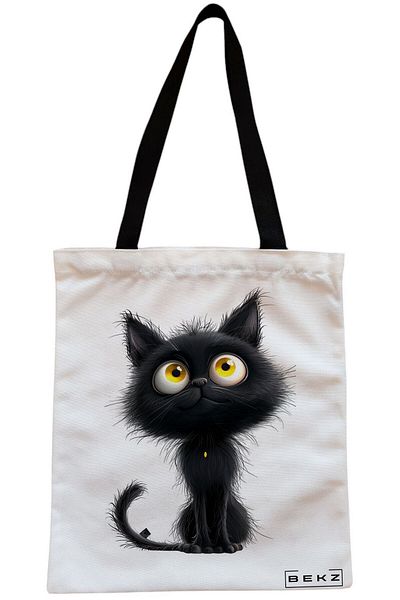 BEKZ Sacosa Textila Cu Fermoar, Geanta Tote, Model Super Mom Of Girls, 38x34.5 Cm, Alba, ®