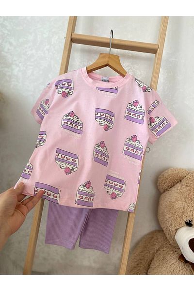 cacakids Cake Printed Girl's Double Set