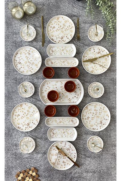 Borser Gold Eliz 23 Piece Breakfast Set for 6 People