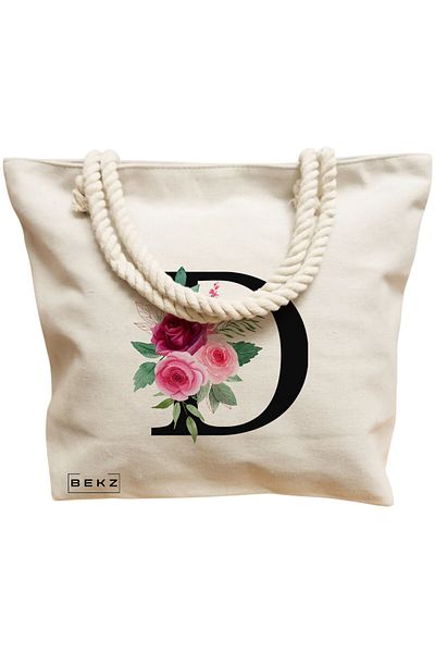 BEKZ Textile Bag With Zipper, Tote Bag, Model The Bookish Gnome 14 38 X 34.5 Cm, ​​White, ®