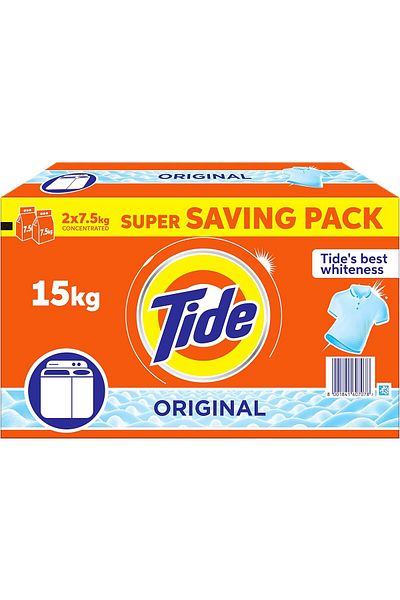 Tide Original Scent Laundry Detergent Powder 7.5 Kg, Pack of Two 1500 Grams