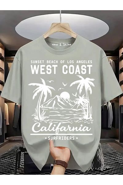New Shine 1 T-Shirt Is a Gift for Purchases of 6 or More in the Cart - West Coast Printed Oversize T-Shirt