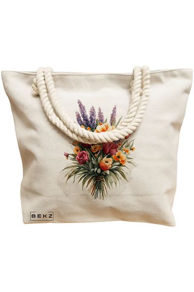 BEKZ Textile Bag With Zipper, Tote Bag, Model Labubu 27 38 X 34.5 Cm, ​​White, ®