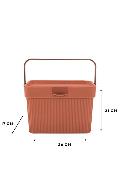 HOMİNG Homing Multi-Purpose Handle and Lid Detergent Box Organizer 6Lt Soft Tile