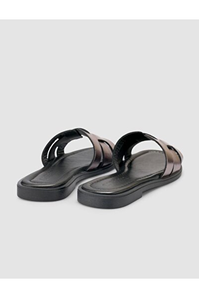 Cabani 100% Genuine Leather Black Women's Slippers