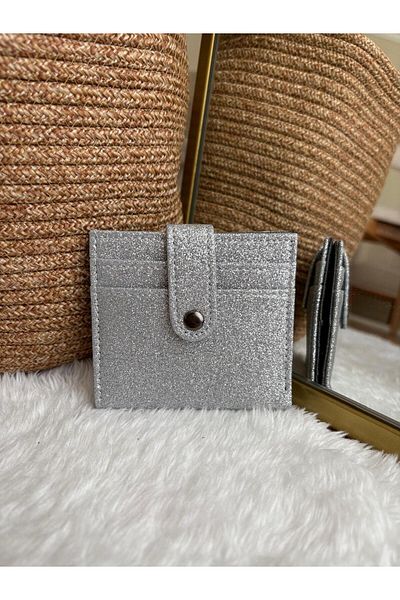Z&M COLLECTION BAG SHOPPİNG Glitter Wallet Card Holder Accessory with Snap Closure