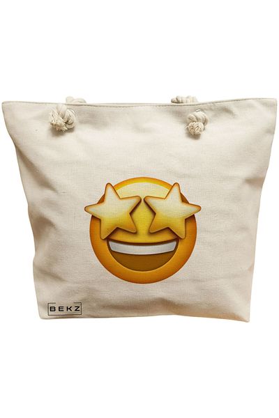 BEKZ Textile Bag With Zipper, Tote Bag, Reading Puppy Model 31 38 X 34.5 Cm, ​​White, ®