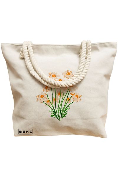 BEKZ Beach bag, Daisy model, 40x51 cm, Cream, BEKZ®